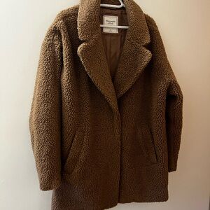 Abercrombie & Fitch Cozy Brown Teddy Jacket